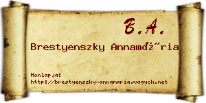 Brestyenszky Annamária névjegykártya